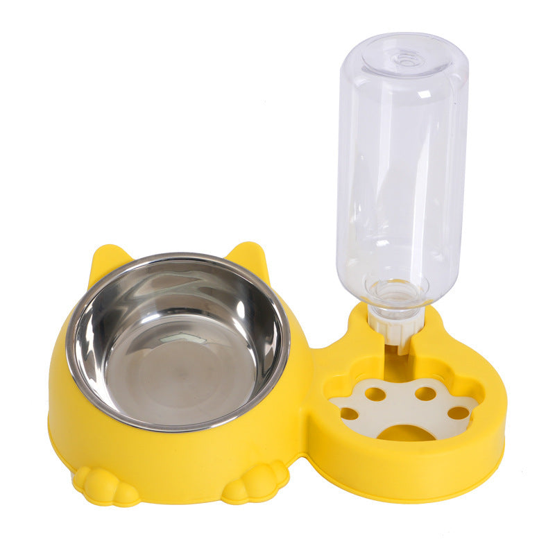 Dual-Bowl Automatic Pet Feeder and Waterer for Cats and Dogs