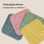 Dog Licking Mat Silicone Pet Licking Mat Slow Feeding Bowl