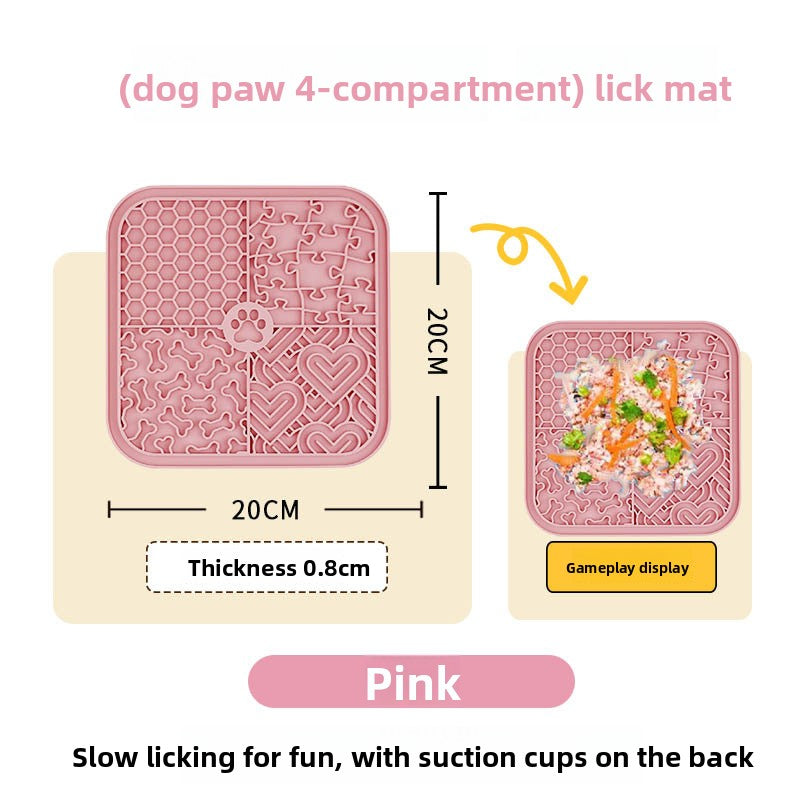 Dog Licking Mat Silicone Pet Licking Mat Slow Feeding Bowl