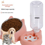 Dual-Bowl Automatic Pet Feeder and Waterer for Cats and Dogs